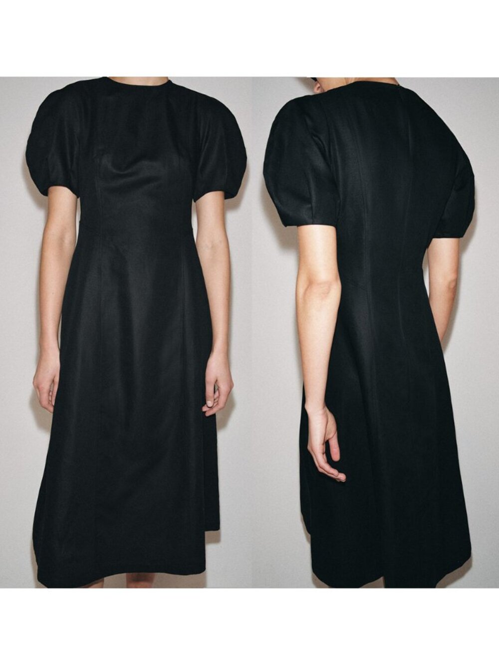 NEW ZARA linen blend midi black dress 5289 - Picture 2 of 3